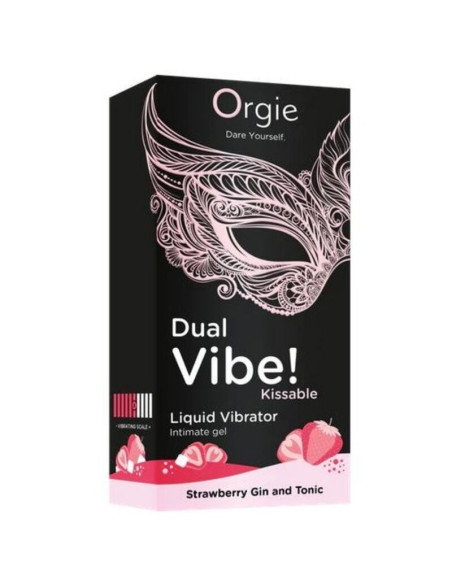 ORGIE DUAL VIBE STRAWBERRY GIN AND TONIC KISSABLE LIQUID VIBRATOR 15 ML