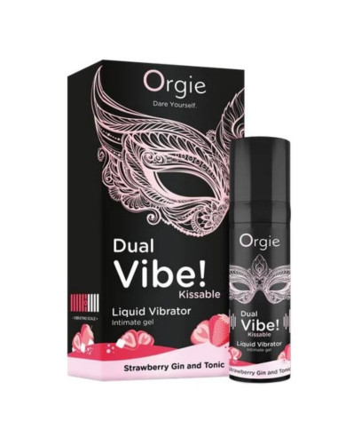 ORGIE DUAL VIBE STRAWBERRY GIN AND TONIC KISSABLE LIQUID VIBRATOR 15 ML