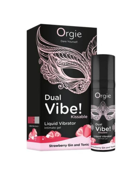 ORGIE DUAL VIBE STRAWBERRY GIN AND TONIC KISSABLE LIQUID VIBRATOR 15 ML