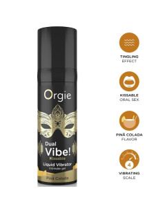 ORGIE DUAL VIBE PINA COLADA KISSABLE LIQUID VIBRATOR 15 ML