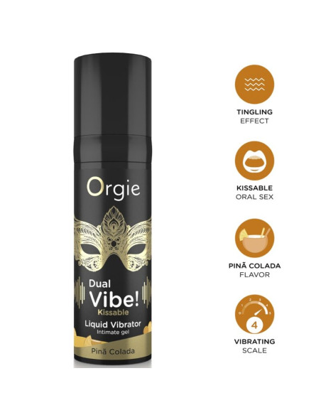 ORGIE DUAL VIBE PINA COLADA KISSABLE LIQUID VIBRATOR 15 ML