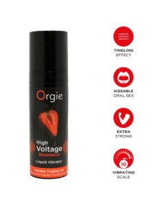 ORGIE HIGH VOLTAGE STRAWBERRY EXTRA STRONG KISSABLE LIQUID VIBRATOR 15 ML