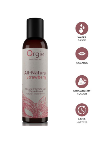 ORGIE ALL NATURAL STRAWBERRY KISSABLE WATER BASED INTIMATE GEL 150 ML