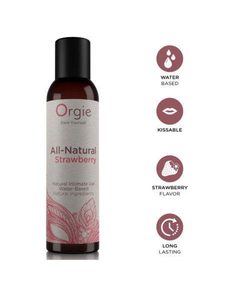 ORGIE ALL NATURAL STRAWBERRY KISSABLE WATER BASED INTIMATE GEL 150 ML
