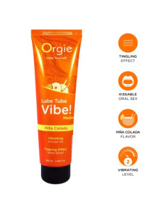 ORGIE LUBE TUBE VIBE PINA COLADA KISSABLE INTIMATE GEL MEDIUM TINGLING 100 ML