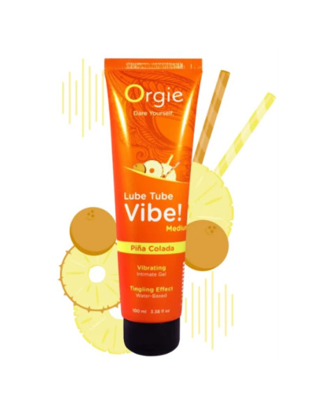 ORGIE LUBE TUBE VIBE PINA COLADA KISSABLE INTIMATE GEL MEDIUM TINGLING 100 ML