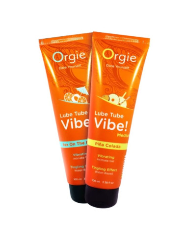 ORGIE LUBE TUBE VIBE PINA COLADA KISSABLE INTIMATE GEL MEDIUM TINGLING 100 ML