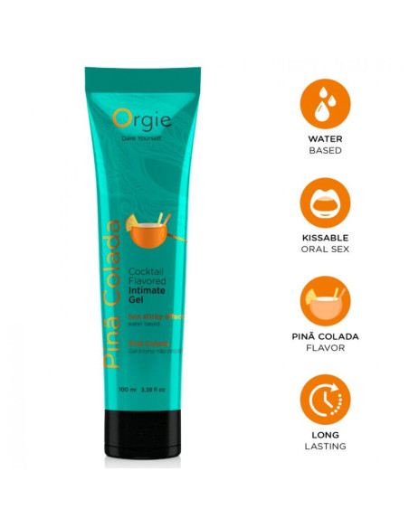ORGIE LUBE TUBE COCKTAIL PINA COLADA KISSABLE WATER BASED INTIMATE GEL 100 ML