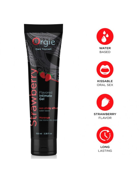 ORGIE LUBE TUBE STRAWBERRY KISSABLE WATER BASED INTIMATE GEL 100 ML