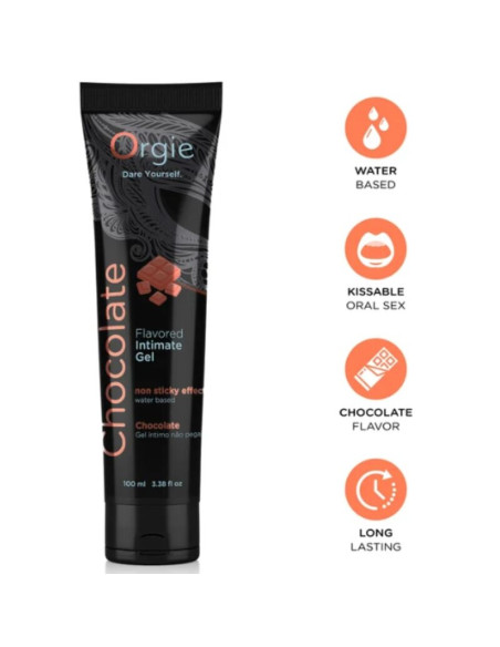 ORGIE LUBE TUBE CHOCOLATE KISSABLE WATER BASED INTIMATE GEL 100 ML