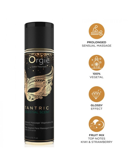 ORGIE TANTRIC CELESTIAL SCENT SENSUAL MASSAGE VEGETAL OIL 200 ML