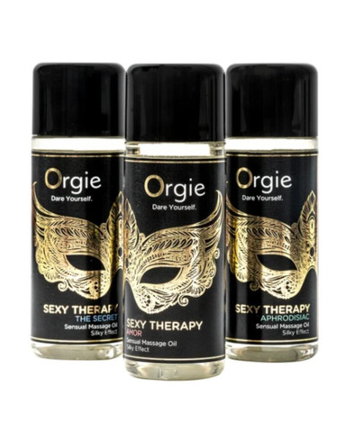 ORGIE SEXY THERAPY MINI SIZE COLLECTION SENSUAL MASSAGE OILS 3 X 30 ML