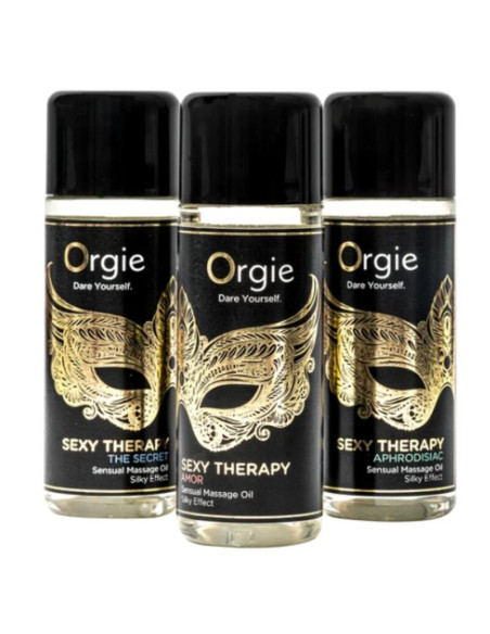 ORGIE SEXY THERAPY MINI SIZE COLLECTION SENSUAL MASSAGE OILS 3 X 30 ML