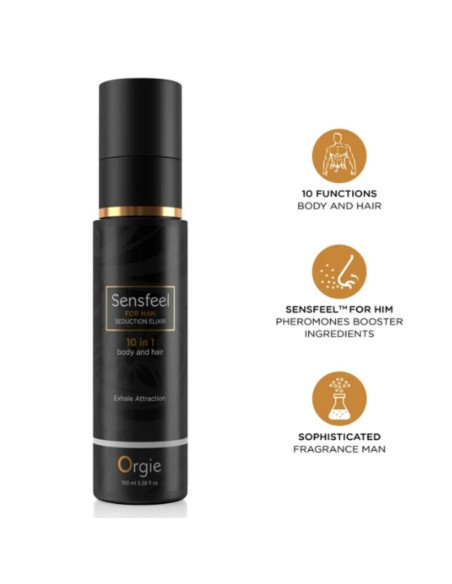 ORGIE SENSFEEL FOR MAN SEDUCTION ELIXIR 10 IN 1 BODY AND HAIR 100 ML
