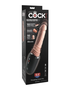 KING COCK PLUS THRUSTING COCK PRO SILICONE DILDO WITH THROTTLE VIBRATION AND HEAT LIGHT 127 CM