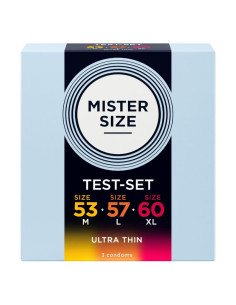 MISTER SIZE SAMPLE PACK CONDOMS SIZE 53 57 60 MM 3 UNITS