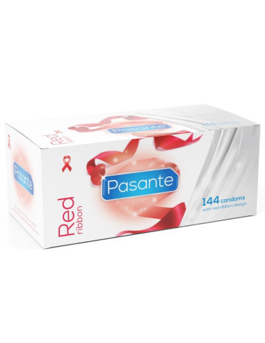 PASANTE RED RIBBON NATURELLE SHAPED FIT CONDOMS 54 MM 144 UNITS