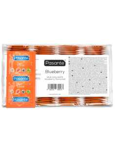 PASANTE CONDOMS FLAVOR BLUEBERRY BAG 144 UNITS
