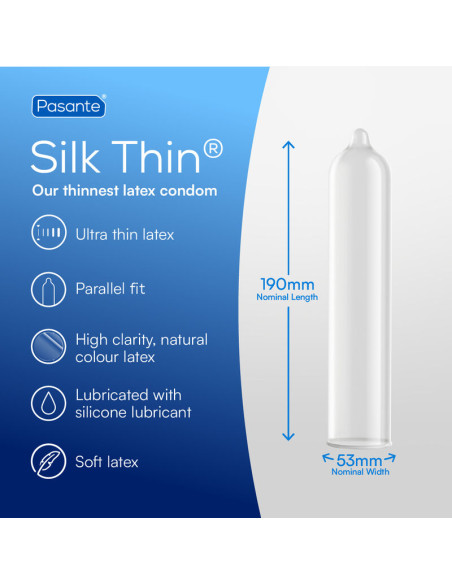 PASANTE CONDOMS SILK THINEST 144 UNITS