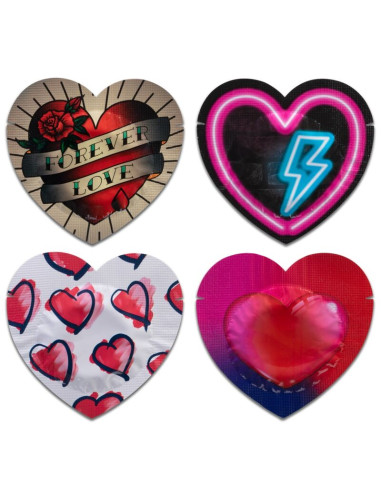 PASANTE CONDOMS RED HEART SHAPE BAG 144 UNITS