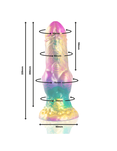 EPIC IRIS DILDO WITH RAINBOW TESTICLES OF PLEASURE