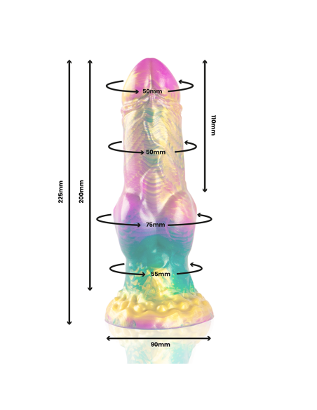 EPIC IRIS DILDO WITH RAINBOW TESTICLES OF PLEASURE
