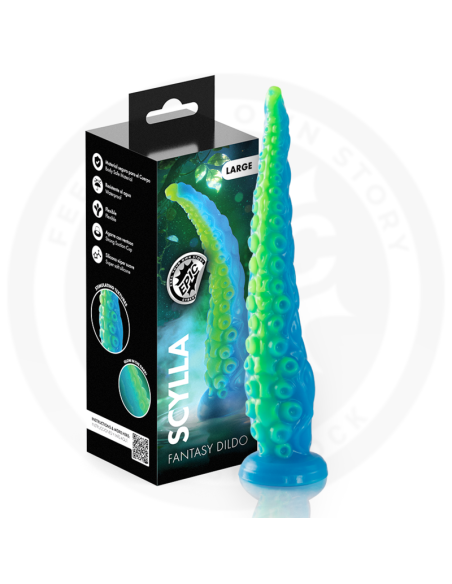 EPIC SCYLLA FLUORESCENT THIN TENTACLE DILDO LARGE SIZE