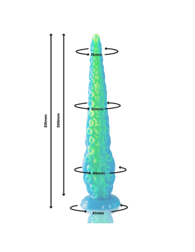 EPIC SCYLLA FLUORESCENT THIN TENTACLE DILDO LARGE SIZE