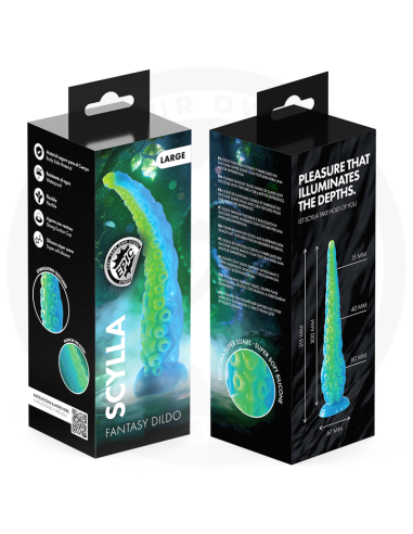 EPIC SCYLLA FLUORESCENT THIN TENTACLE DILDO LARGE SIZE