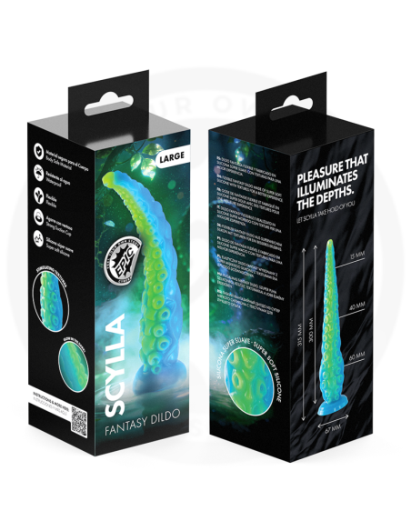 EPIC SCYLLA FLUORESCENT THIN TENTACLE DILDO LARGE SIZE