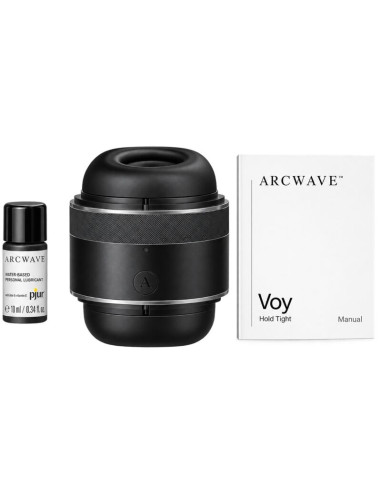 ARCWAVE VOY MALE STROKER WITH 8 PRESSURE SETTINGS BLACK 10 ML LUBRICANT INCLUDED
