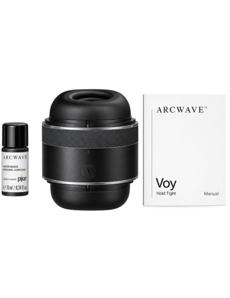 ARCWAVE VOY MALE STROKER WITH 8 PRESSURE SETTINGS BLACK 10 ML LUBRICANT INCLUDED