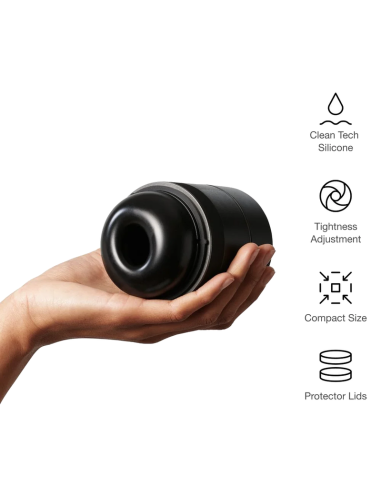 ARCWAVE VOY MALE STROKER WITH 8 PRESSURE SETTINGS BLACK 10 ML LUBRICANT INCLUDED