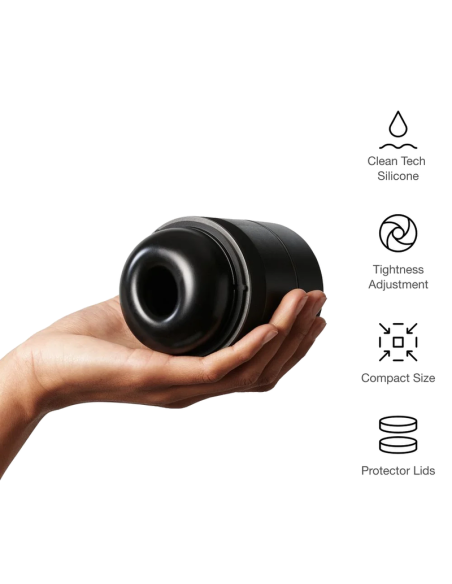 ARCWAVE VOY MALE STROKER WITH 8 PRESSURE SETTINGS BLACK 10 ML LUBRICANT INCLUDED