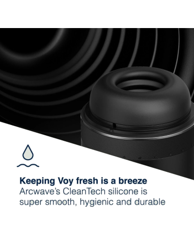 ARCWAVE VOY MALE STROKER WITH 8 PRESSURE SETTINGS BLACK 10 ML LUBRICANT INCLUDED