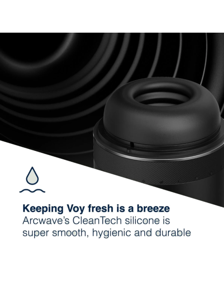 ARCWAVE VOY MALE STROKER WITH 8 PRESSURE SETTINGS BLACK 10 ML LUBRICANT INCLUDED