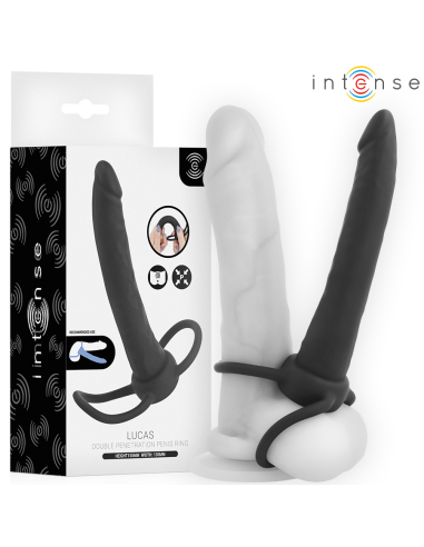 INTENSE LUCAS ANAL DILDO WITH COCK AND TESTICLE RING SILICONE