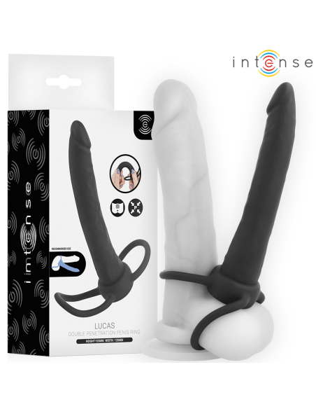 INTENSE LUCAS ANAL DILDO WITH COCK AND TESTICLE RING SILICONE