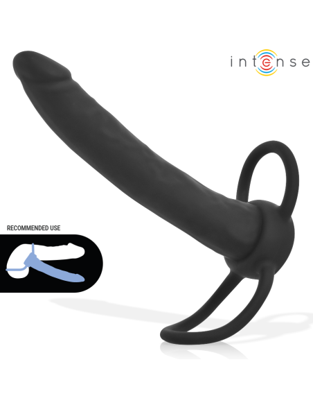 INTENSE LUCAS ANAL DILDO WITH COCK AND TESTICLE RING SILICONE