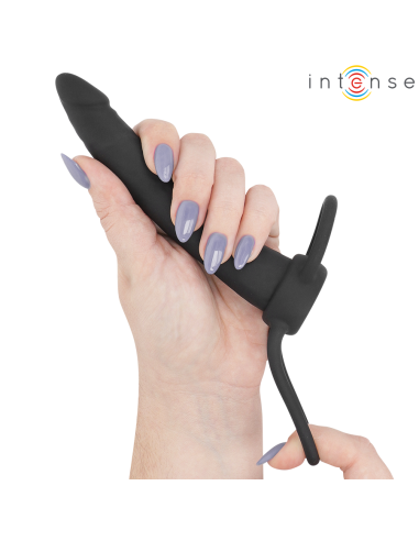 INTENSE LUCAS ANAL DILDO WITH COCK AND TESTICLE RING SILICONE