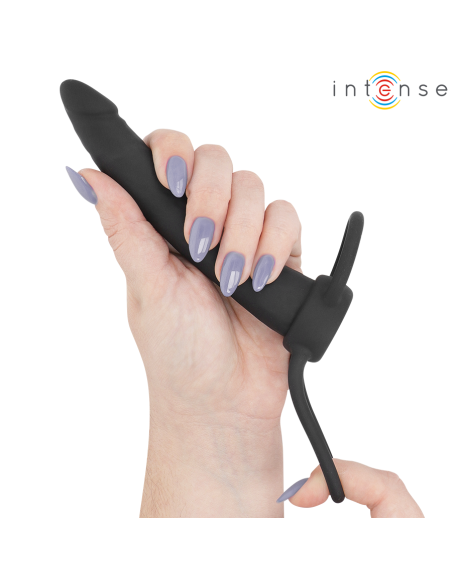 INTENSE LUCAS ANAL DILDO WITH COCK AND TESTICLE RING SILICONE