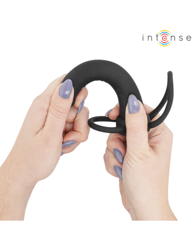 INTENSE LUCAS ANAL DILDO WITH COCK AND TESTICLE RING SILICONE