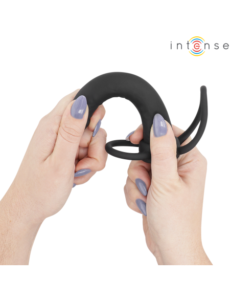 INTENSE LUCAS ANAL DILDO WITH COCK AND TESTICLE RING SILICONE