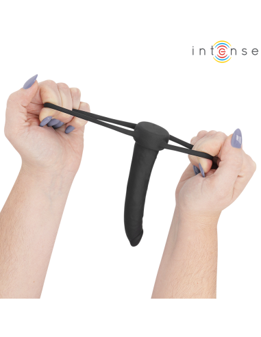 INTENSE LUCAS ANAL DILDO WITH COCK AND TESTICLE RING SILICONE