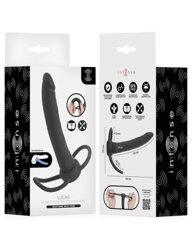 INTENSE LUCAS ANAL DILDO WITH COCK AND TESTICLE RING SILICONE