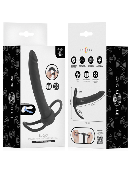 INTENSE LUCAS ANAL DILDO WITH COCK AND TESTICLE RING SILICONE