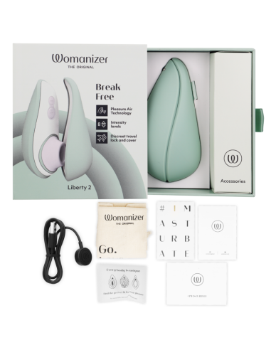 WOMANIZER LIBERTY 2 CLITORIS STIMULATOR SUCTION LIGHT GREEN