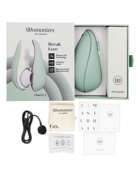 WOMANIZER LIBERTY 2 CLITORIS STIMULATOR SUCTION LIGHT GREEN