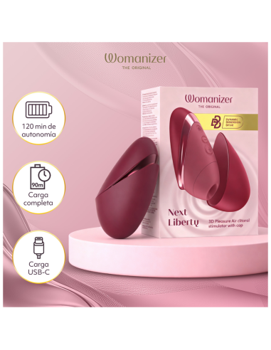 WOMANIZER NEXT LIBERTY 3D PLEASURE AIR CLITORAL STIMULATOR BORDEAUX