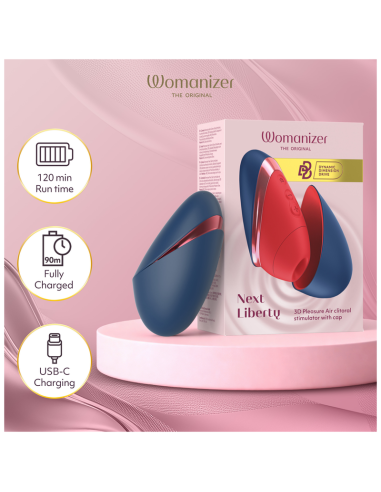 WOMANIZER NEXT LIBERTY 3D PLEASURE AIR CLITORAL STIMULATOR BLUE RED